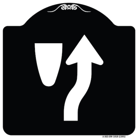 Signmission Keep Right Graphic Only Heavy-Gauge Aluminum Architectural Sign, 18" x 18", BW-1818-23892 A-DES-BW-1818-23892